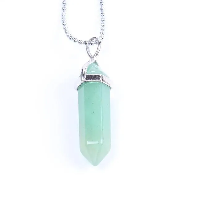 Raw Pink Purple Gem Crystal Necklace