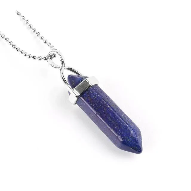 Raw Pink Purple Gem Crystal Necklace