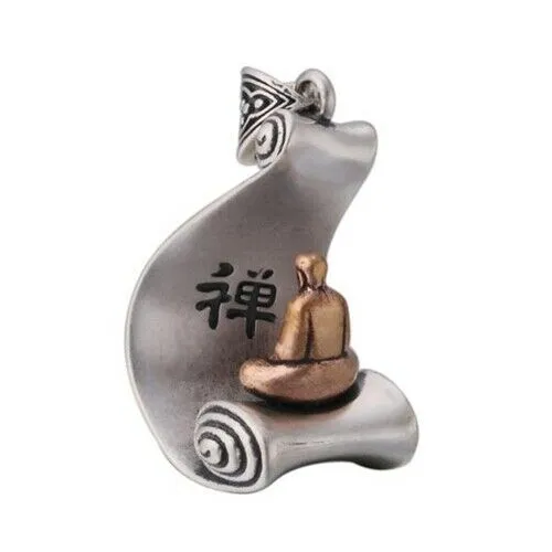 Real 925 Sterling Silver Pendant Buddha Jewelry