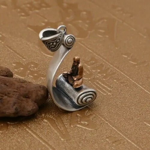 Real 925 Sterling Silver Pendant Buddha Jewelry