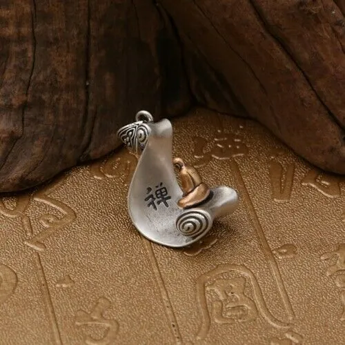 Real 925 Sterling Silver Pendant Buddha Jewelry