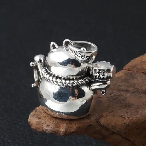 Real 925 Sterling Silver Pendant Cat Jewelry