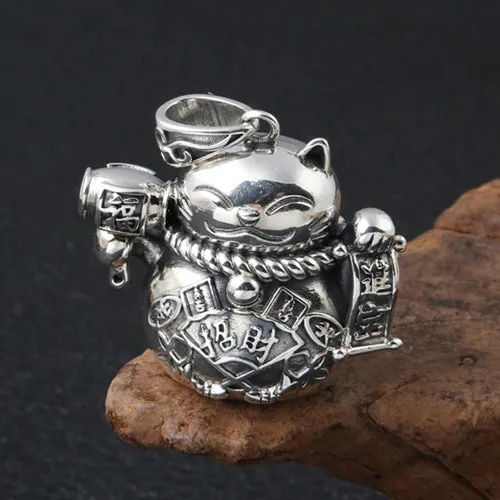 Real 925 Sterling Silver Pendant Cat Jewelry