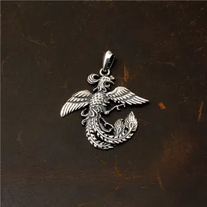 Real Solid 925 Sterling Silver Necklaces Pendants Animals Phoenix Divine Bird Jewelry