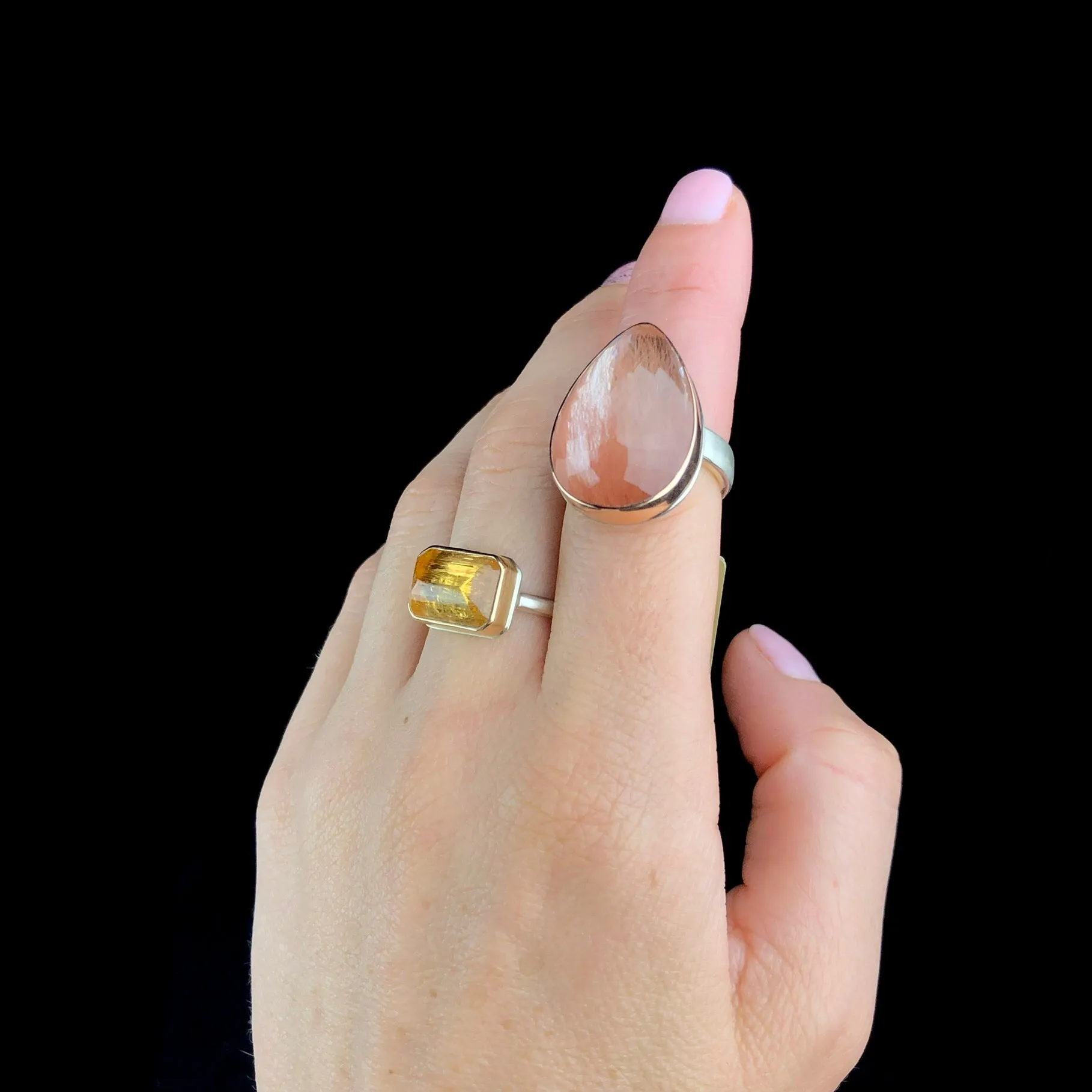 Red Rutilated Quartz Ring