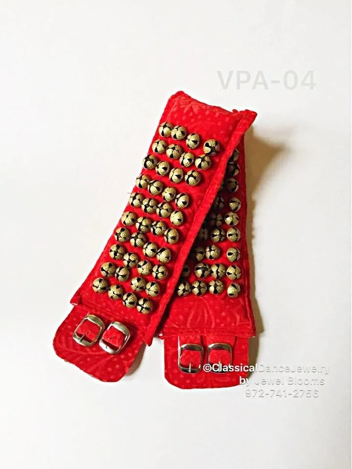 Red Velvet salangai/Ghungroo/anklets /bells/Payal | Belt | Bharatnatyam, Kuchipudi, Kathak | Classical Dance Jewelry