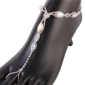 Rhinestones Leaves Anket With Ring