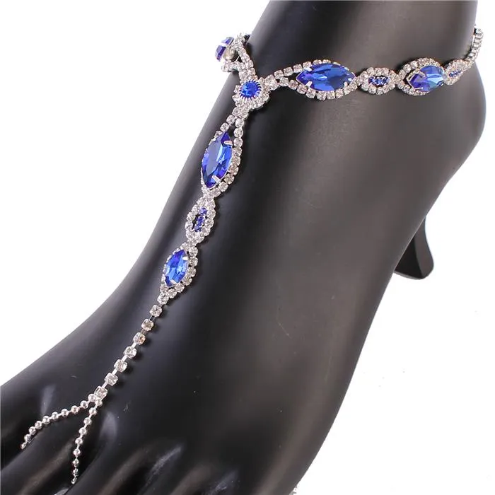 Rhinestones Leaves Anket With Ring