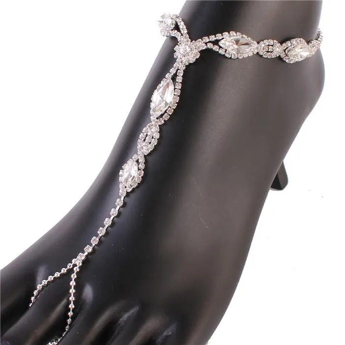 Rhinestones Leaves Anket With Ring