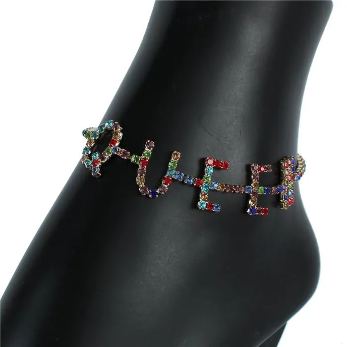 Rhinestones Queen Anklet
