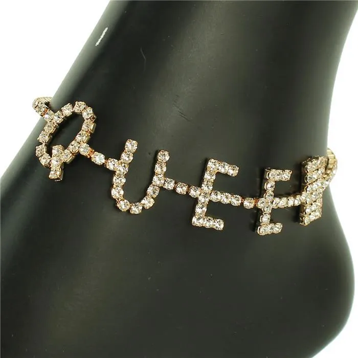 Rhinestones Queen Anklet