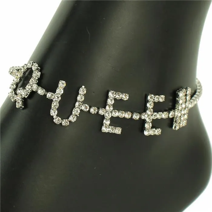 Rhinestones Queen Anklet