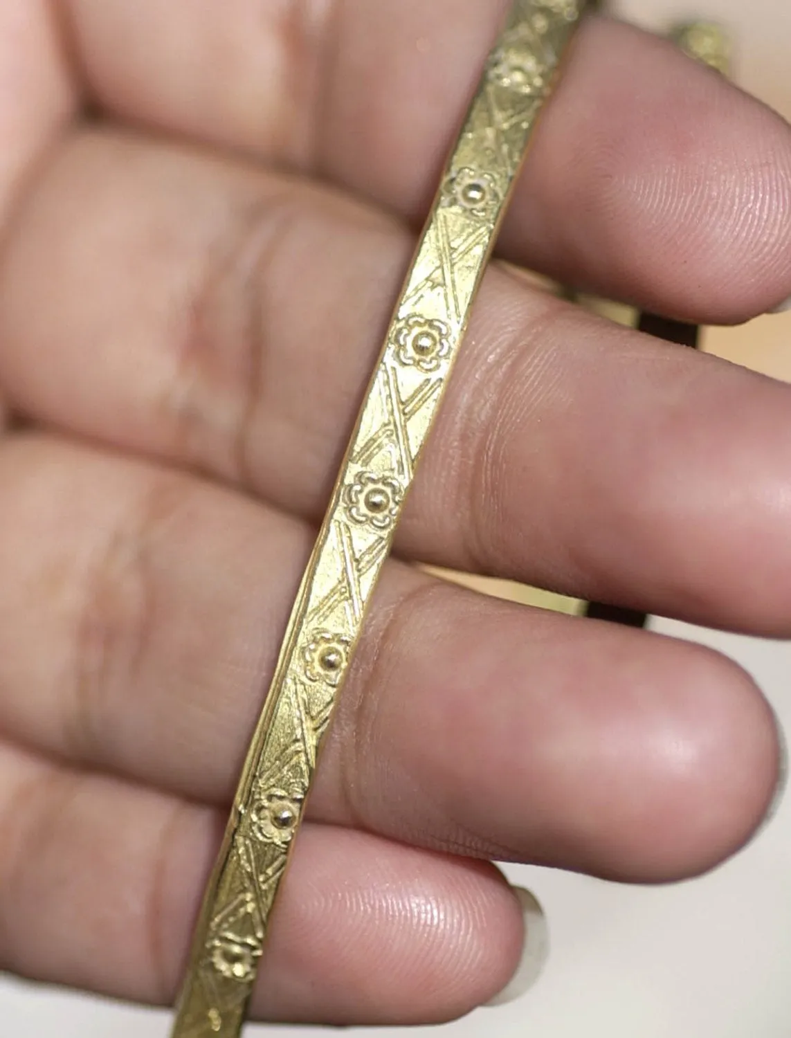 Ring Stock Shank 4mm Fields Flowers Textured Metal gallery wire