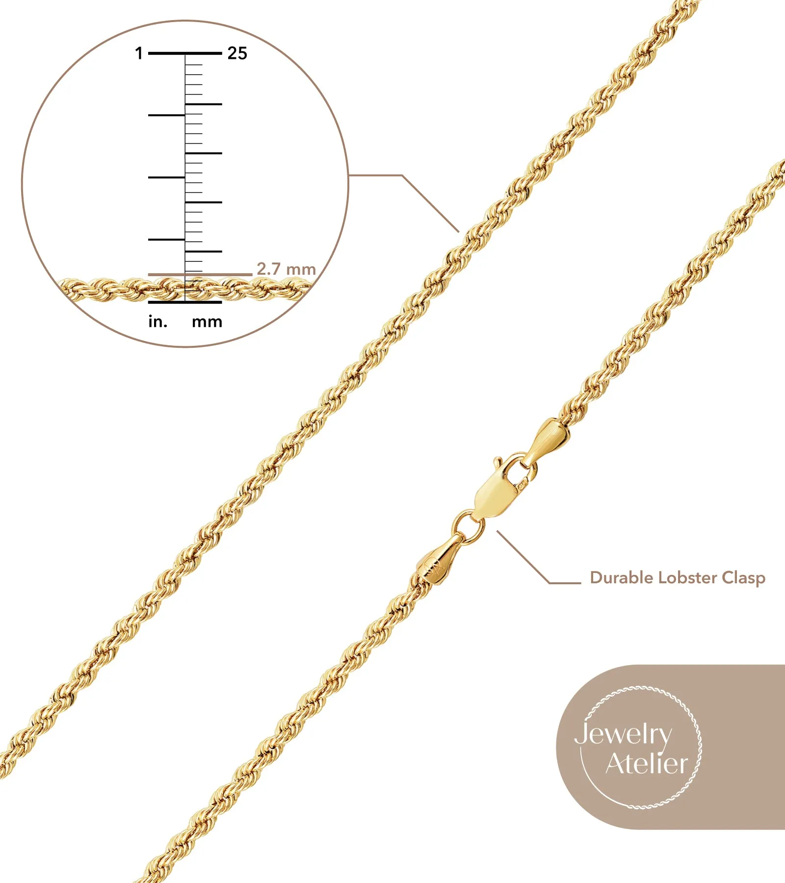 Rope Chain Necklace (2.7mm)