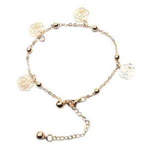 Rose Charms Beaded Anklet