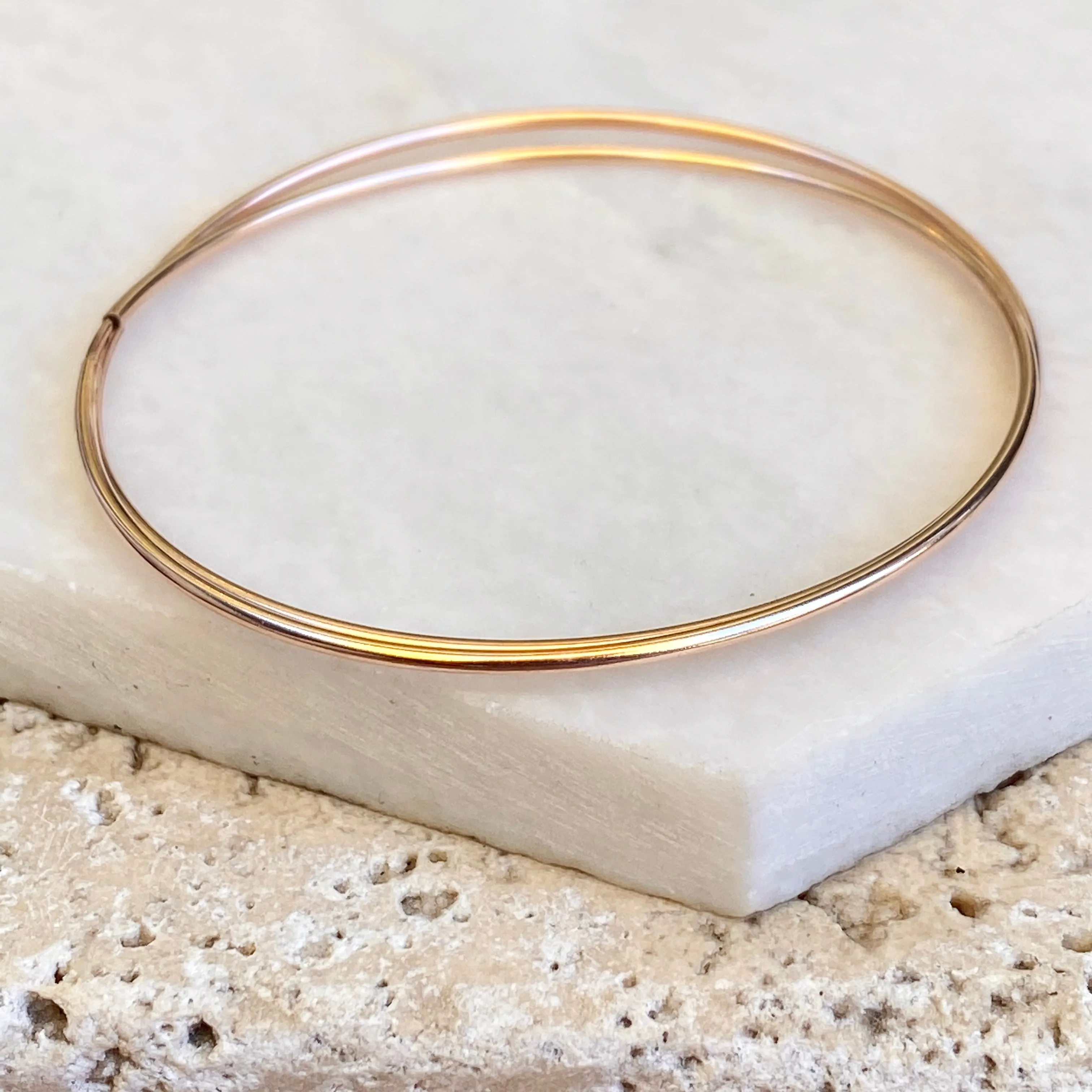 Rose Gold Filled Thin Tube Endless Hoop Earrings 56mm