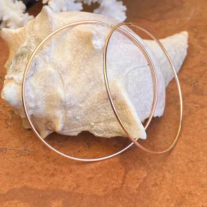 Rose Gold Filled Thin Tube Endless Hoop Earrings 56mm