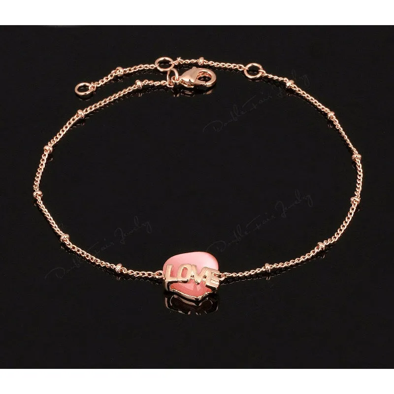 Rose Gold Plated Love Opal