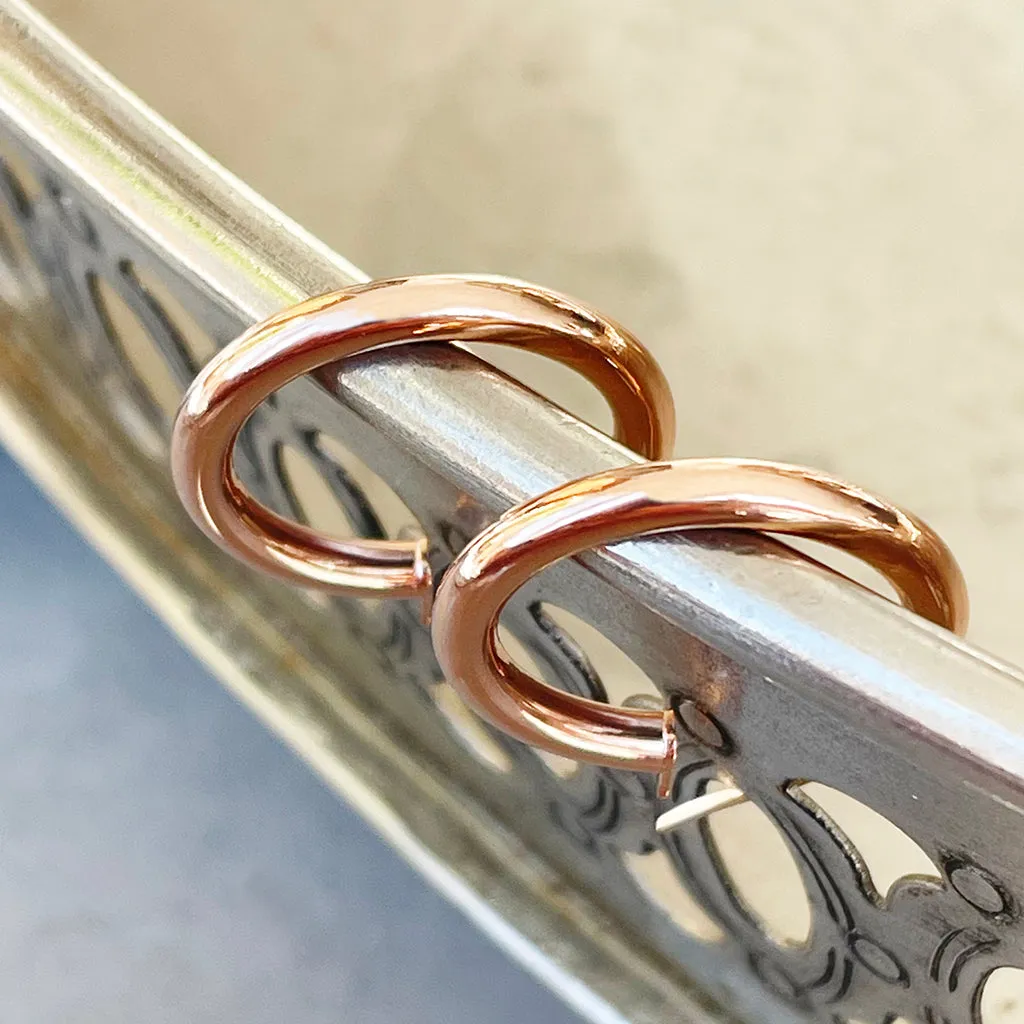 Rose Gold Tube 15mm Hoops