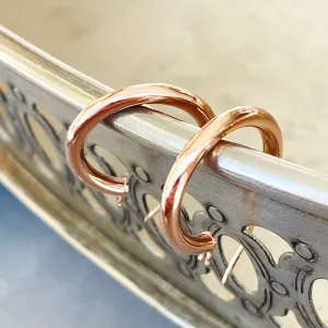 Rose Gold Tube 15mm Hoops