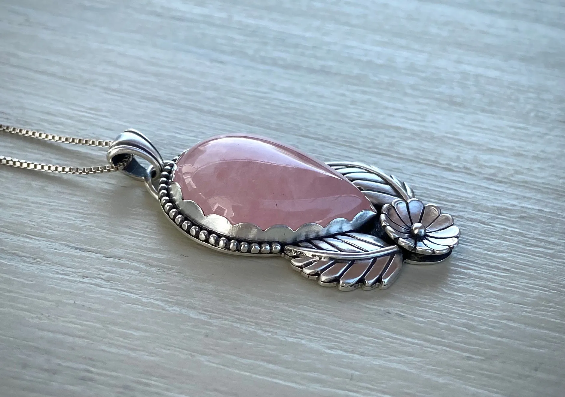 Rose Quartz In Bloom Pendant