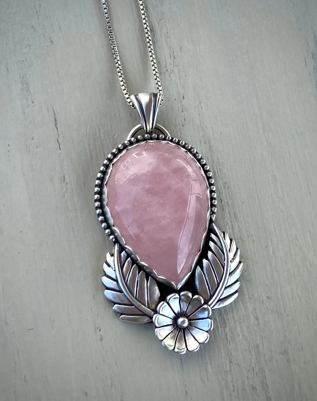 Rose Quartz In Bloom Pendant