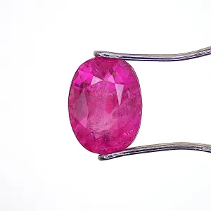 Rubellite Tourmaline Natural Gemstone, 2.58 Carats, Cushion Cut, October Birthstone