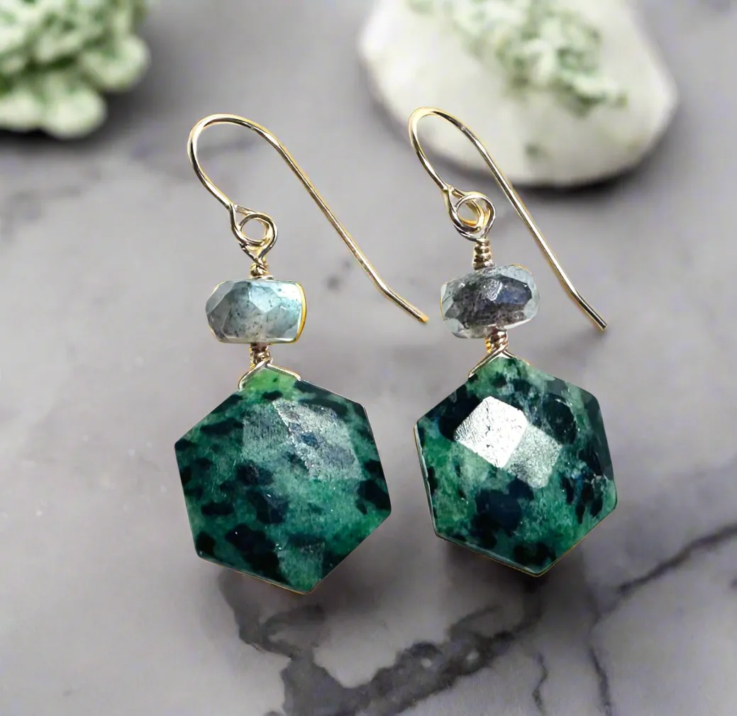 Ruby Zoisite Gemstone Earrings