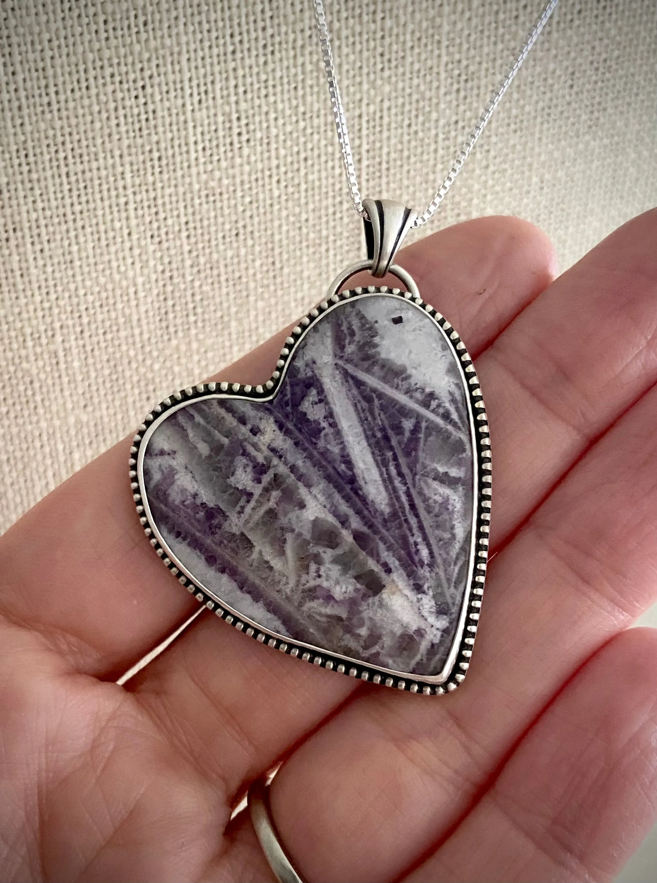 Sagenitic Fluorite Heart Pendant