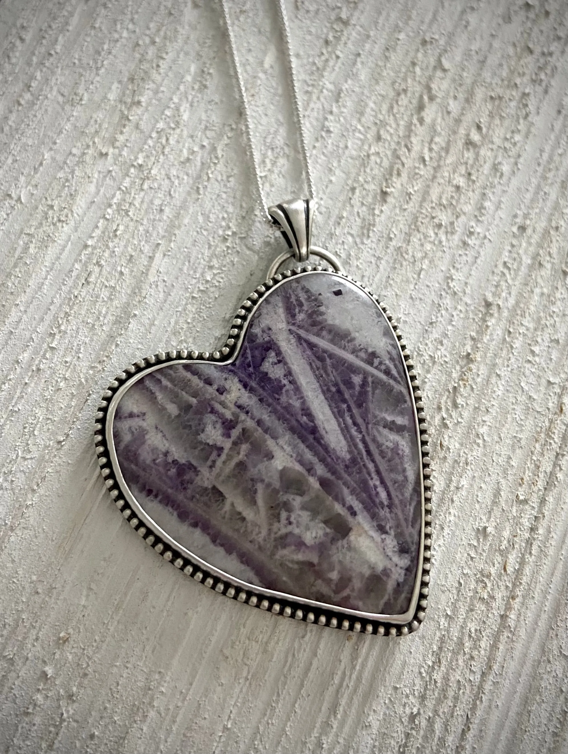 Sagenitic Fluorite Heart Pendant