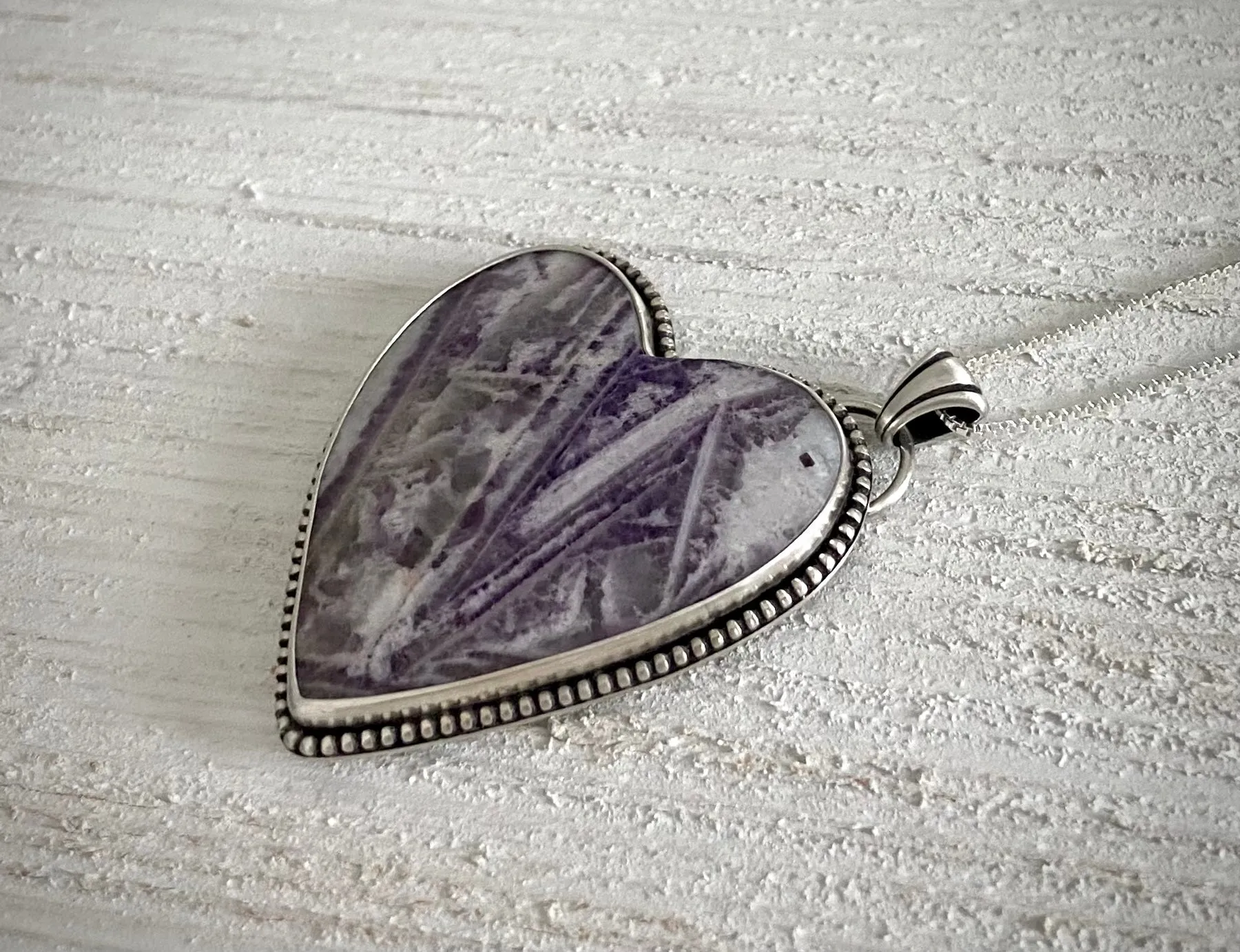 Sagenitic Fluorite Heart Pendant