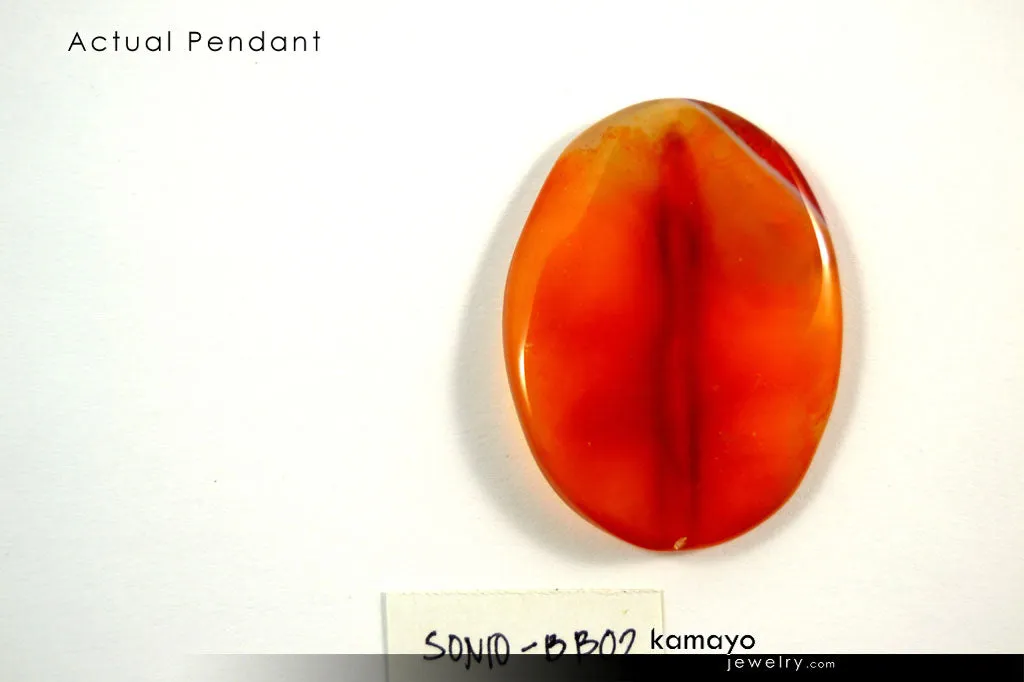 SARDONYX NECKLACE - Large Oval Red Sardonyx Pendant and White Onyx Beads
