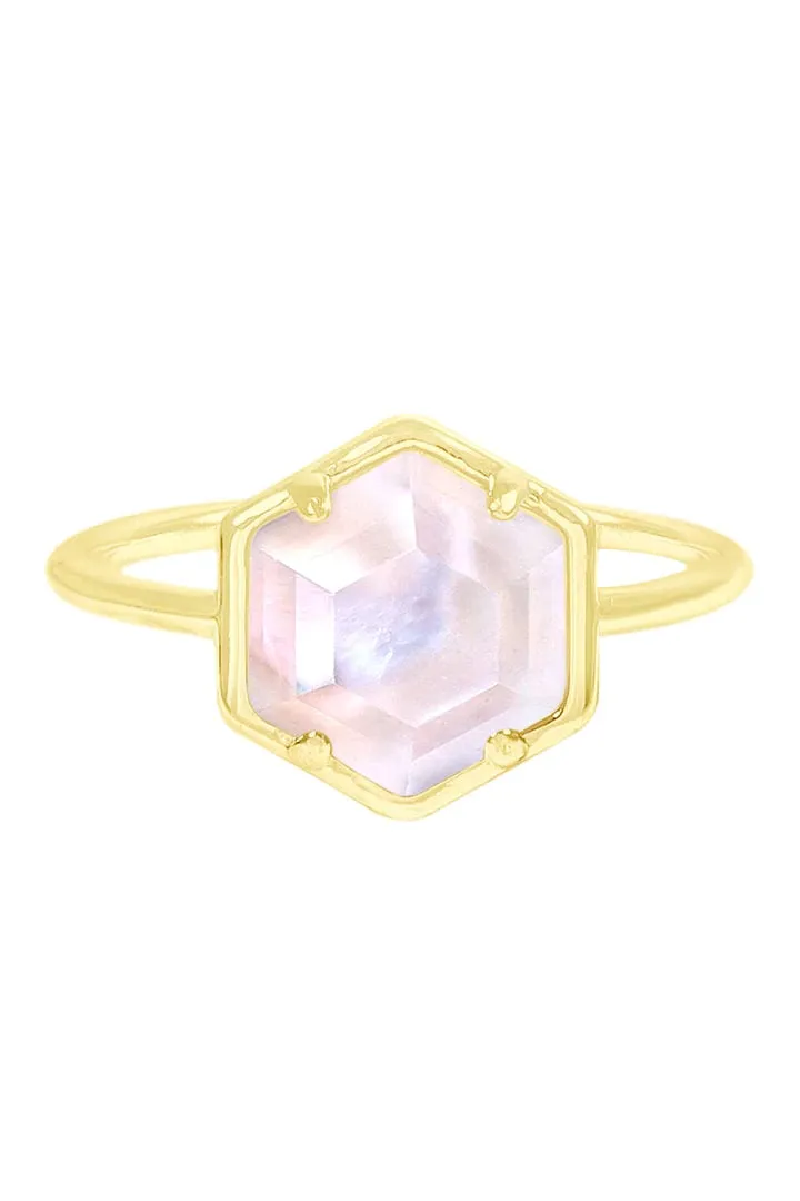 Sashi Mother of Pearl Hexagon Ring