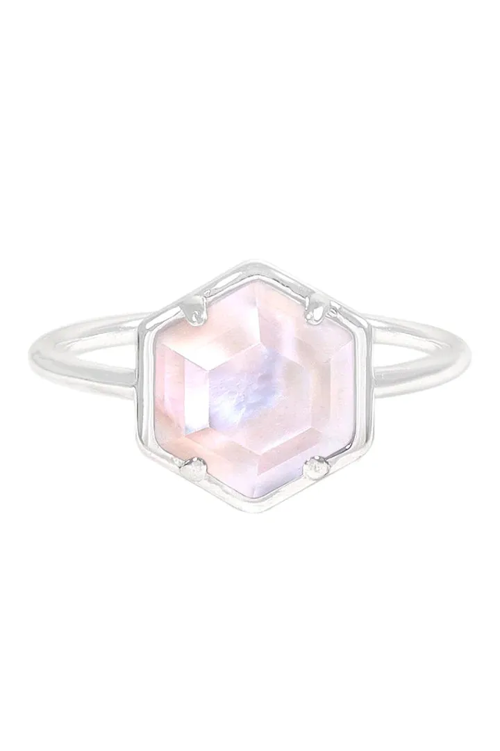 Sashi Mother of Pearl Hexagon Ring