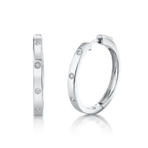 Scattered Diamond Hoop Earrings