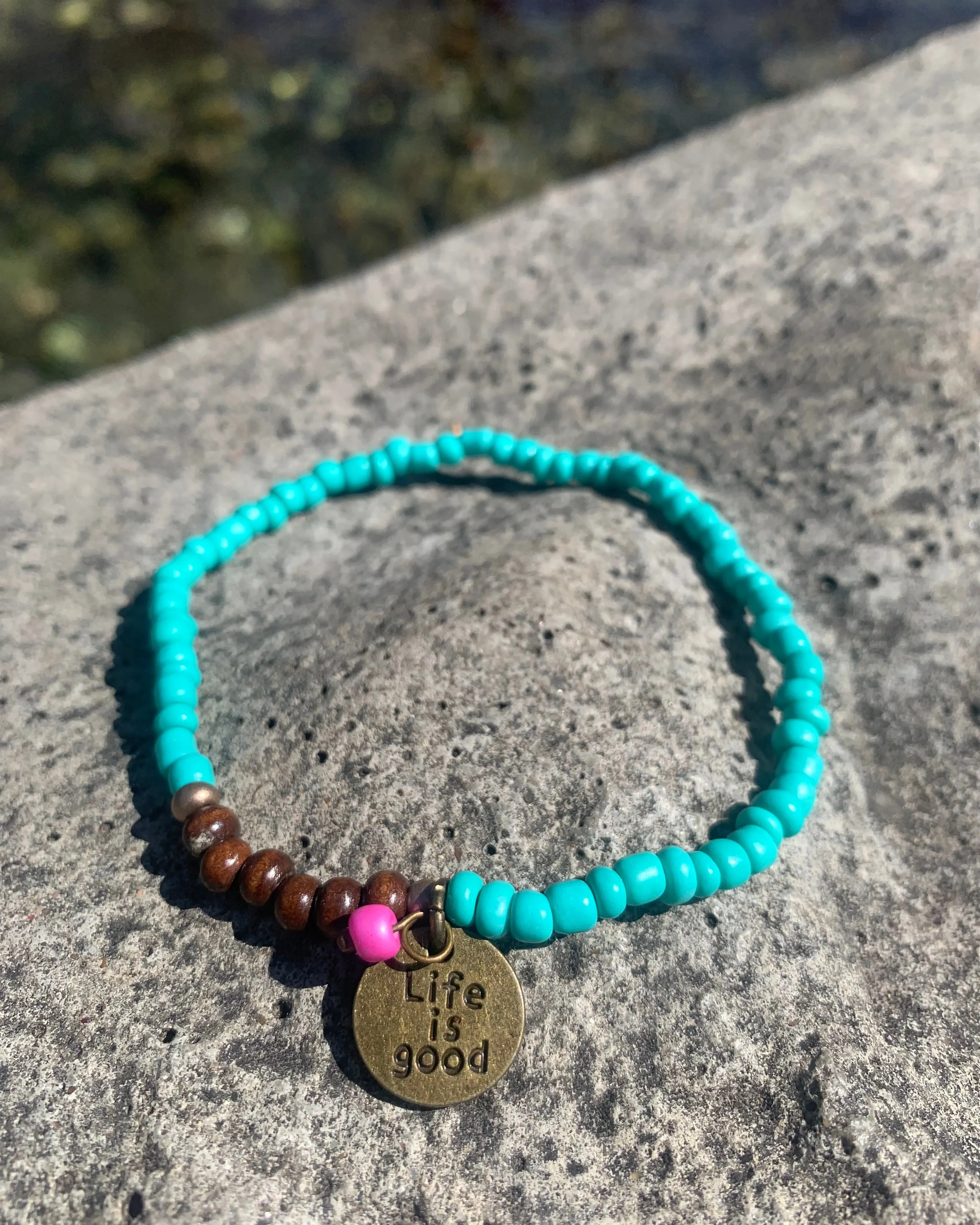 Seed bead anklet
