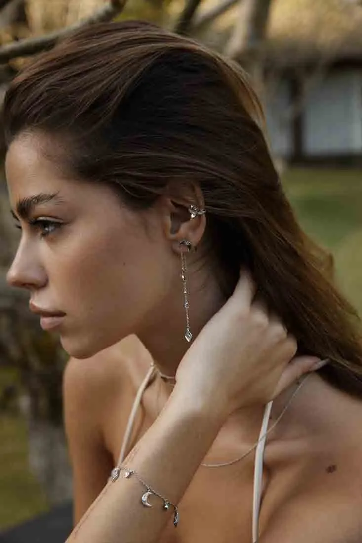 Selene Chain Earrings - Whitegold