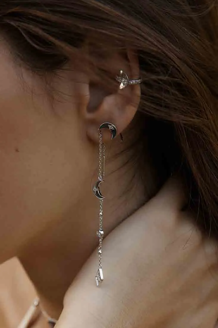 Selene Chain Earrings - Whitegold