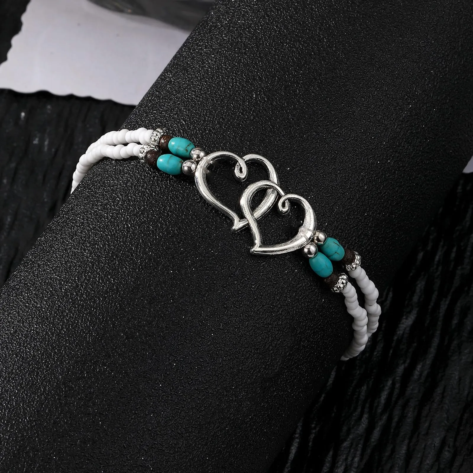 Shell Ankle Bracelet Set for Women, 14K Gold Boho Bead Adjustable Anklet, Hawaiian Beach Seashell Pearl Heart Starfish Conch Foot Jewelry Gifts