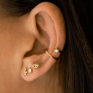 Shooting Star Ear Cuff in Gold
