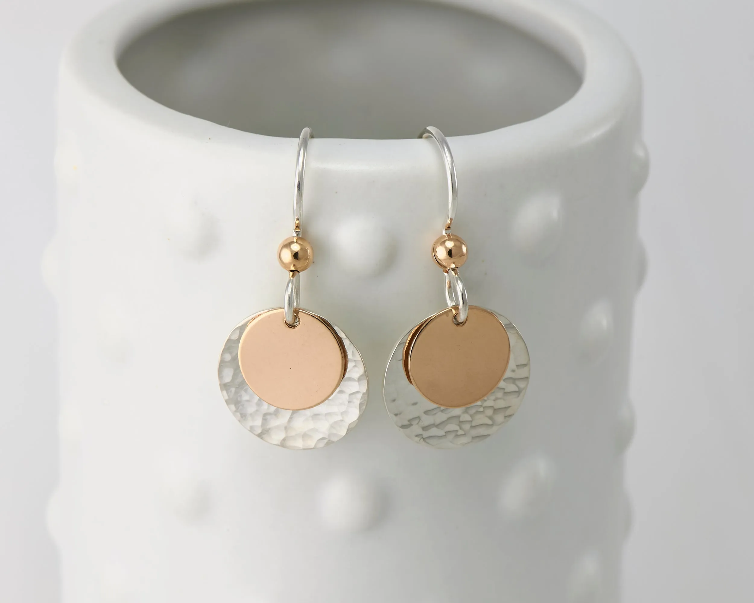 Silver & Gold Disc Earrings