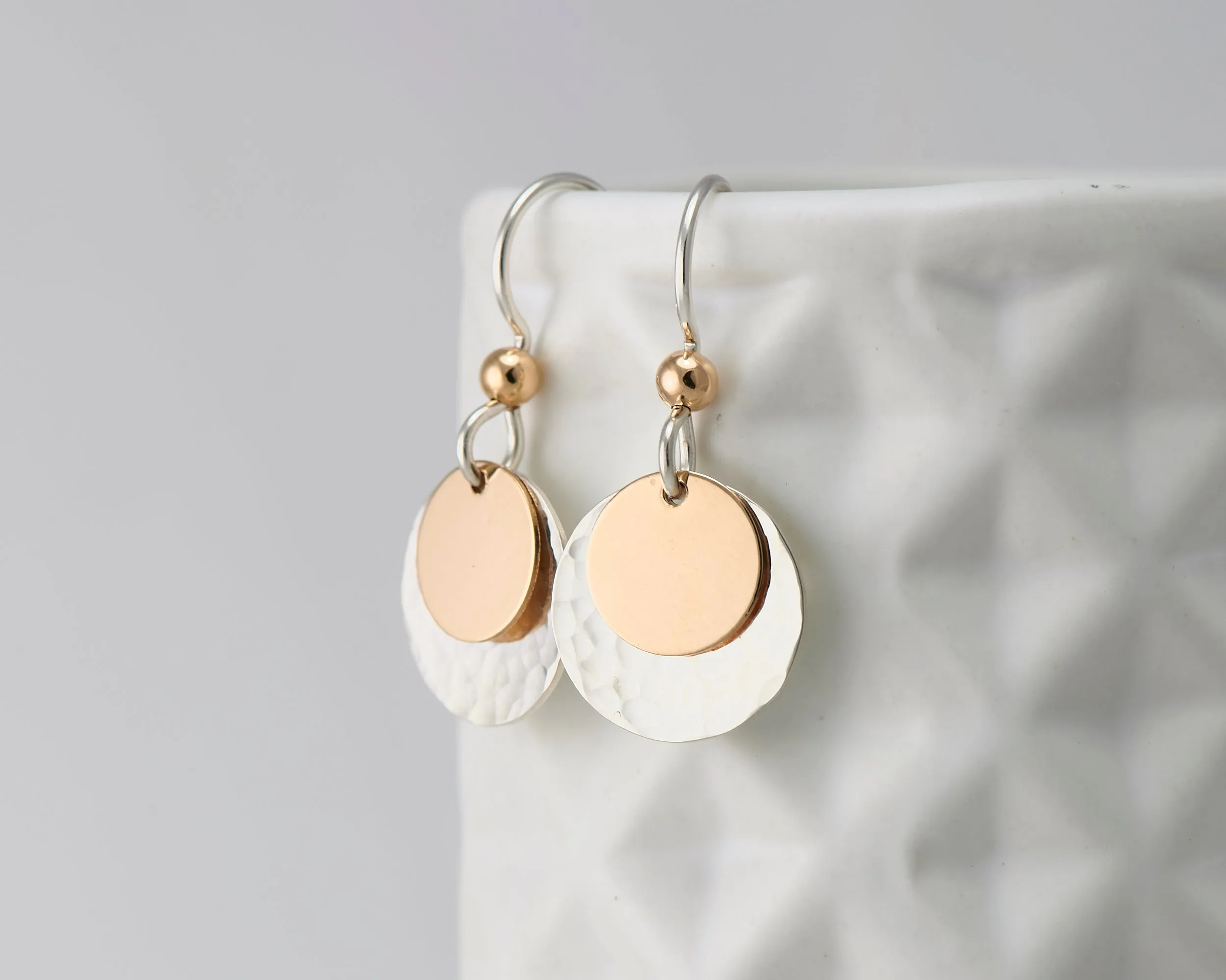 Silver & Gold Disc Earrings