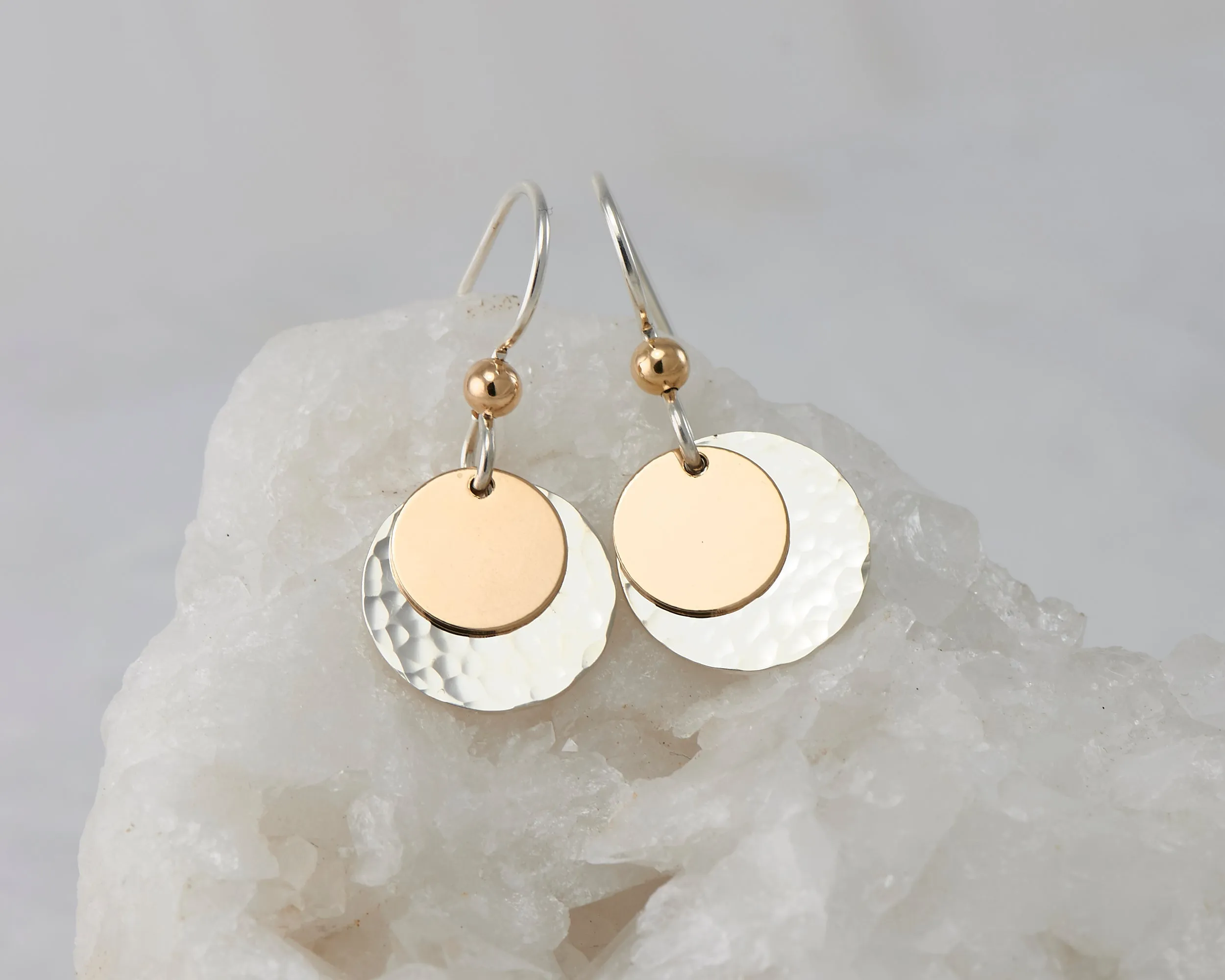 Silver & Gold Disc Earrings