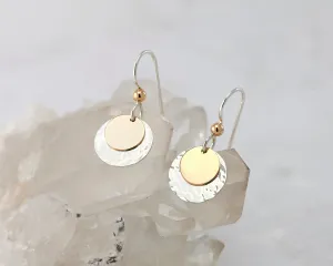 Silver & Gold Disc Earrings