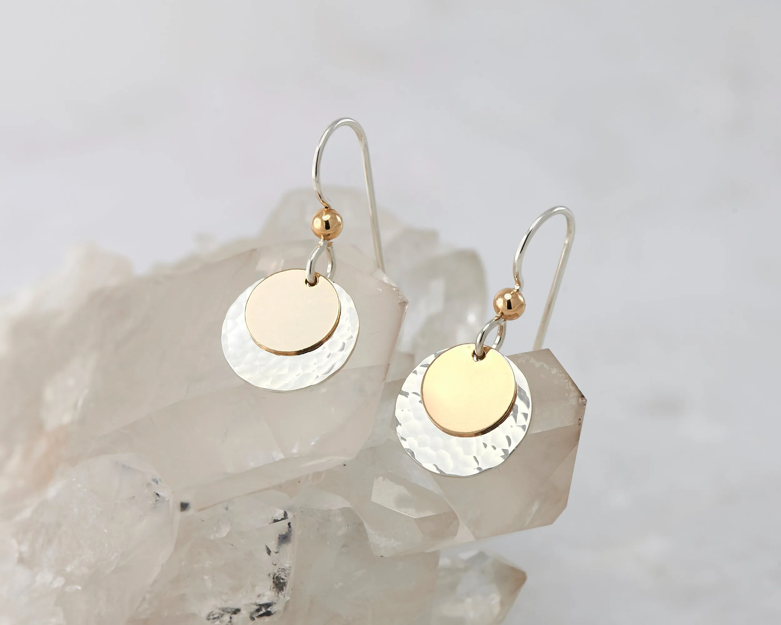 Silver & Gold Disc Earrings