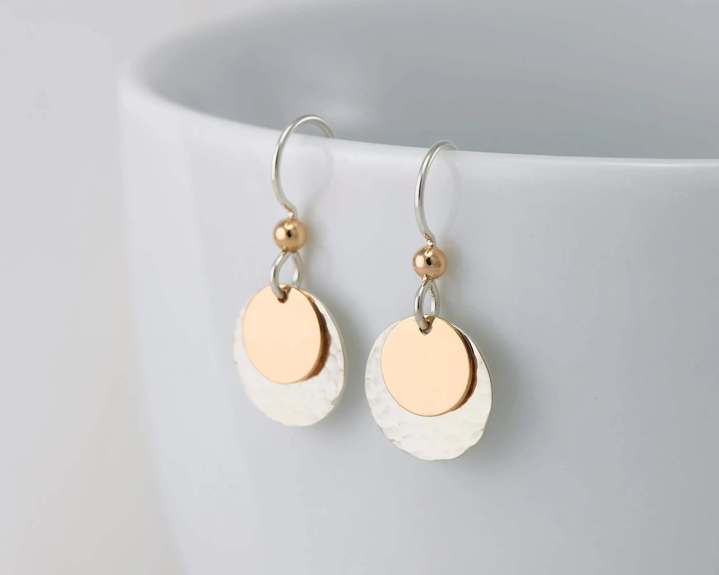 Silver & Gold Disc Earrings