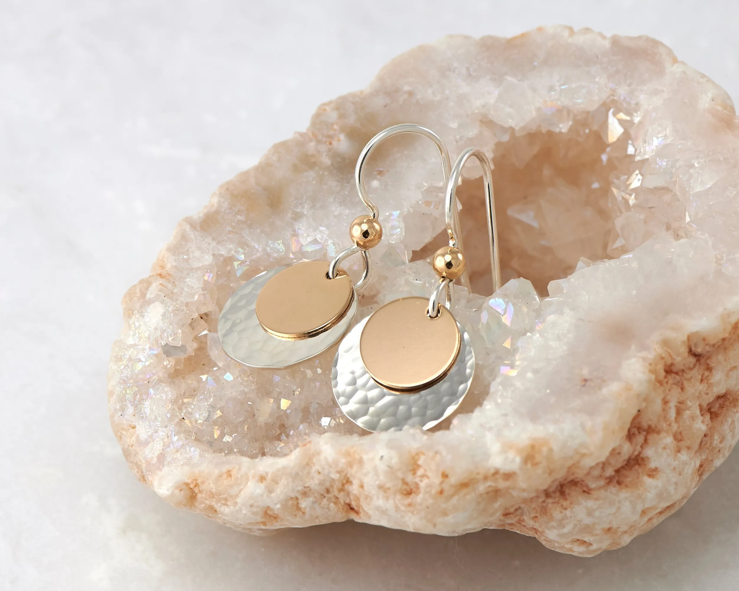 Silver & Gold Disc Earrings