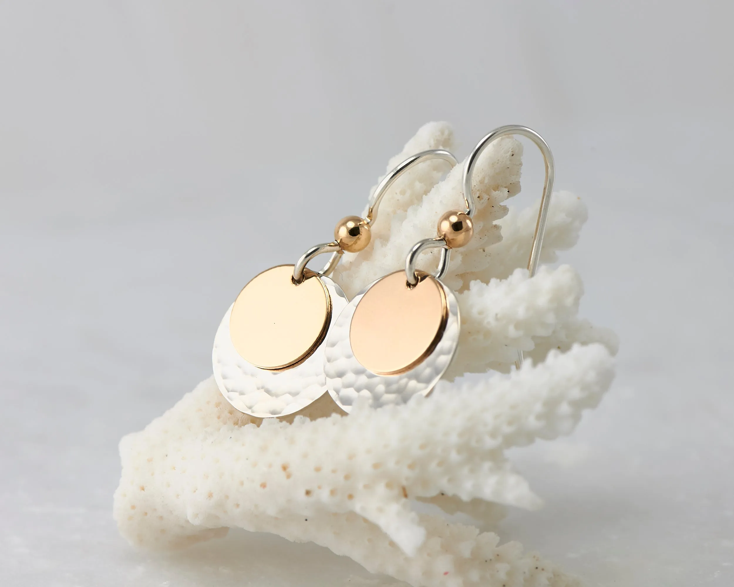 Silver & Gold Disc Earrings