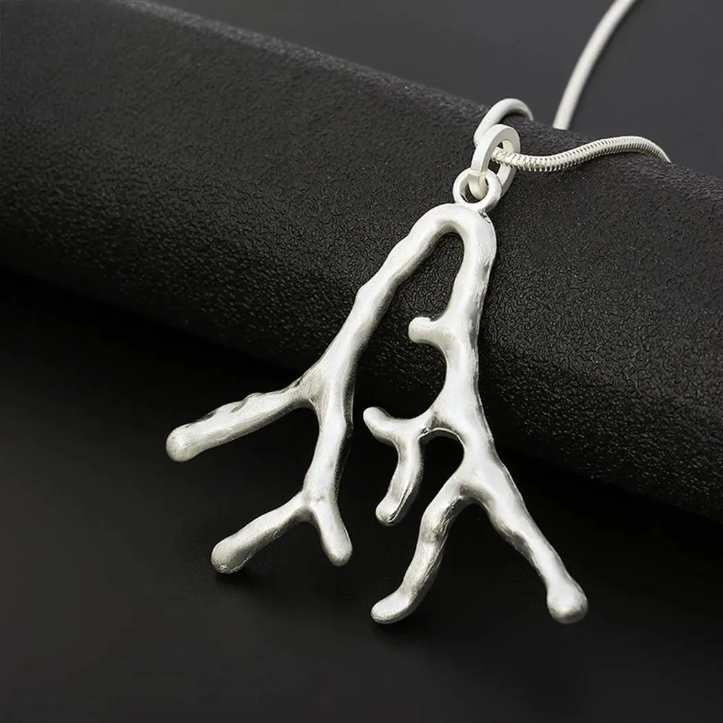 Silver Color Branch Long Chains New in Necklace for Women