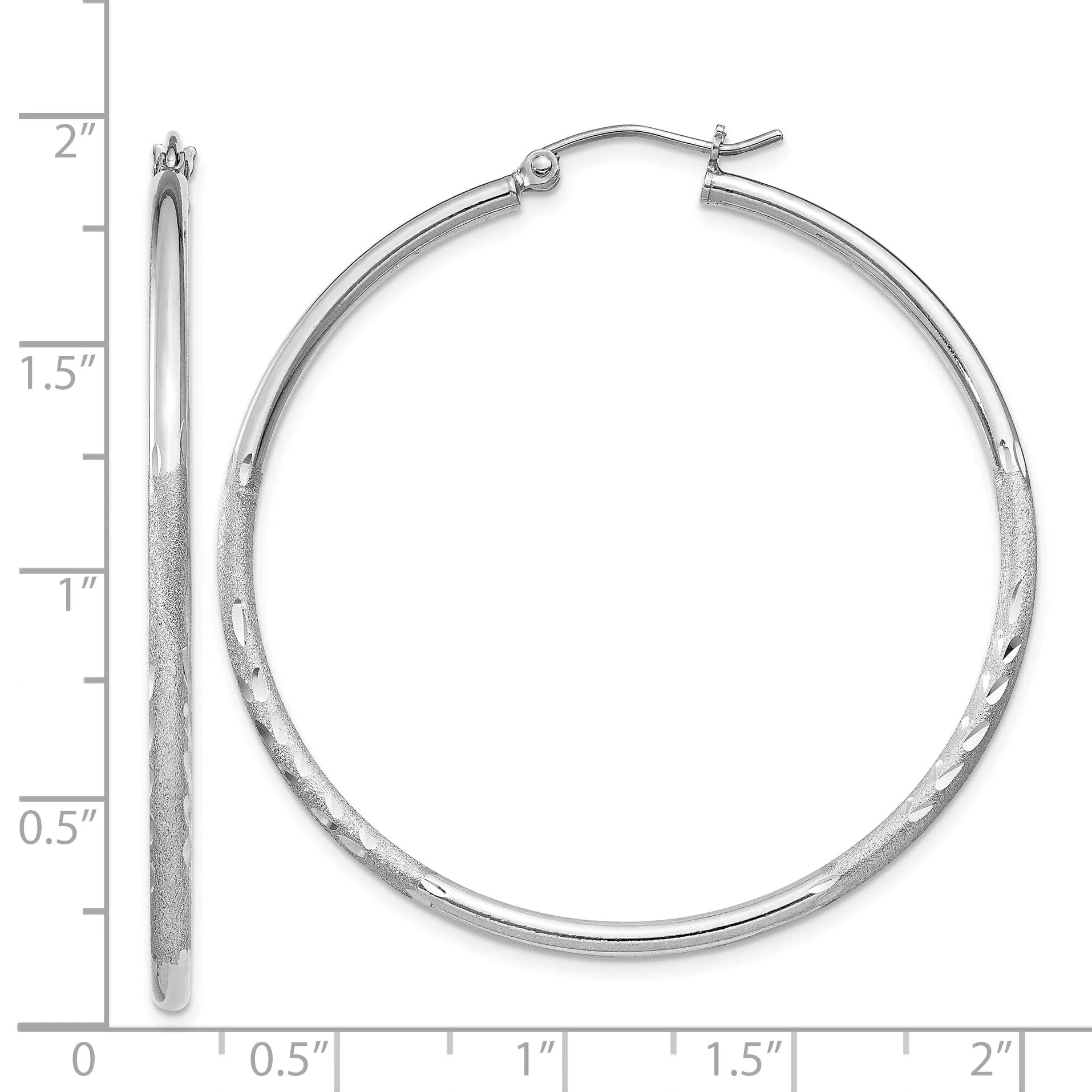 Silver D.C Round Hoop Hinged Earrings